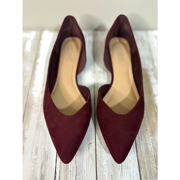 Michael by Michael Shannon Burgundy Faux Suede Adaire Flats Size 7.5M - Picture 1 of 7